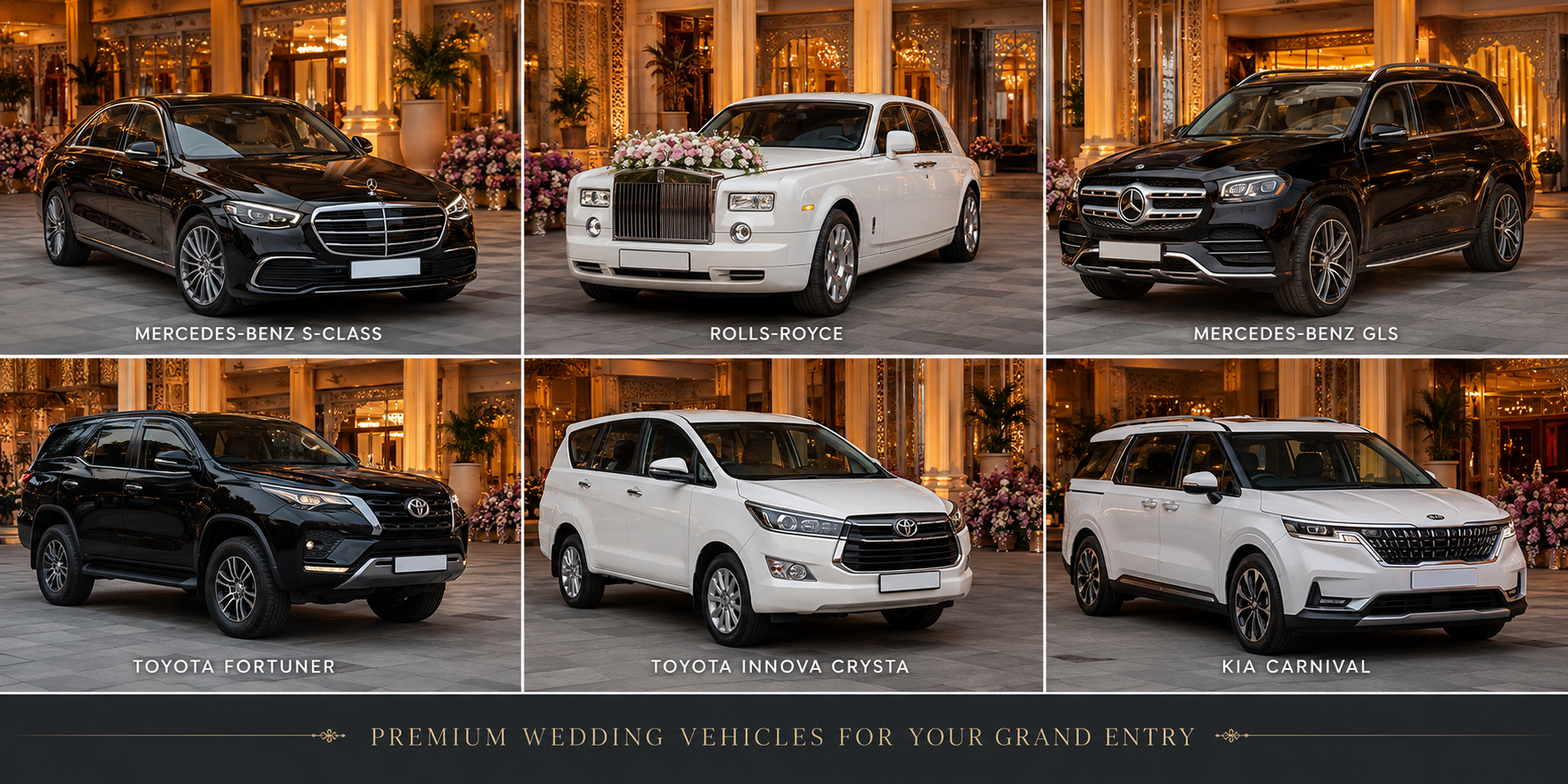 Best Wedding Cars for Bride and Groom Entry